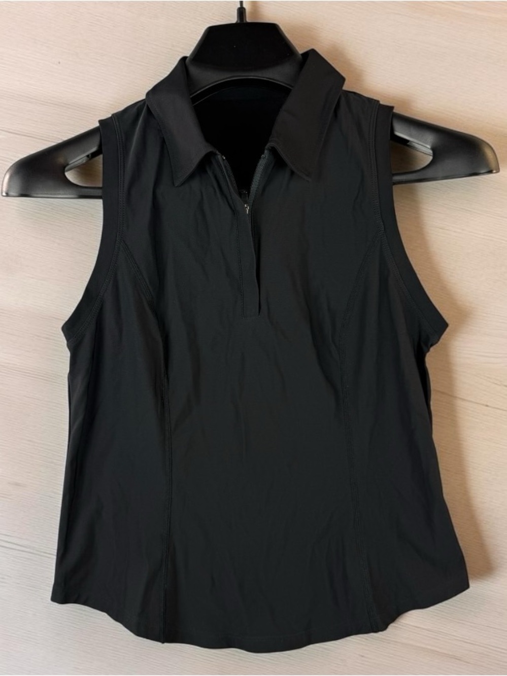 Halara black Sleeveless Collared Zip-Front Women's Tank Top